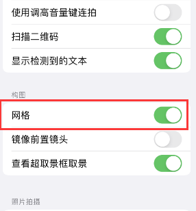 东辽苹果手机维修网点分享iPhone如何开启九宫格构图功能